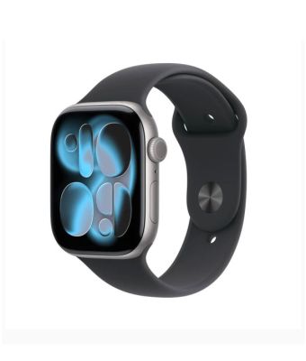 APPLE WATCH SERIES 11 GPS PLUS CELLULAR 46MM - SPACE GREY ALUMINIUM CASE WITH BLACK SPORT BAND M L