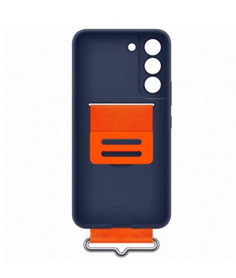 SAMSUNG GALAXY S22 SILICONE CASE WITH STRAP - DK BLU