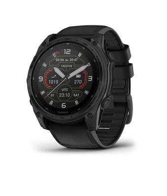 Garmin TACTIX 8 – 51 MM, SOLAR, SAPPHIRE LENS WITH APPLIED BALLISTICS ULTRALIGHT SOLVER, BLACK DLC TITANIUM WITH TACTICAL BLACK NYLON BAND AND A BLACK SILICONE BAND