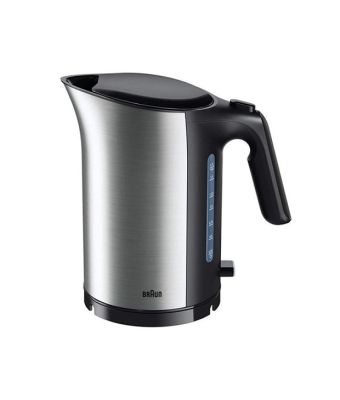 BraunKettleStainlessSteel,1.7L,3000watts,autoshutoff,boilingtime35s.Blackcolor