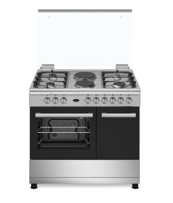 VENUS COOKER / 90 X 60 CM SIZE, STAINLESS STEEL, WITH GAS BOTTLE COMPARTMENT L, 4 GAS BURNERS + 2 HOT PLATE, ELECTRIC OVEN, ELECTRIC GRILL, AUTO IGNITION