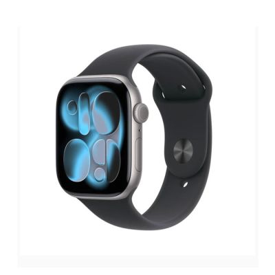 APPLE WATCH SERIES 11 GPS PLUS CELLULAR 46MM - SPACE GREY ALUMINIUM CASE WITH BLACK SPORT BAND M L