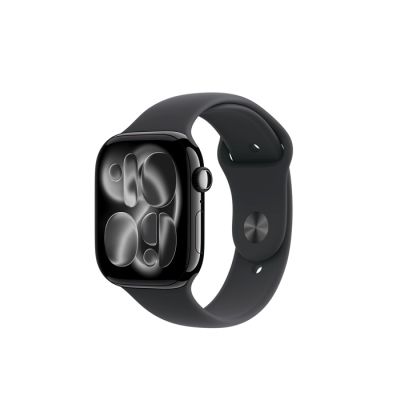 APPLE WATCH SERIES 11 GPS 46MM - JET BLACK ALUMINIUM CASE WITH BLACK SPORT BAND M L