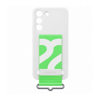 SAMSUNG GALAXY S22 SILICONE CASE WITH STRAP - WHITE