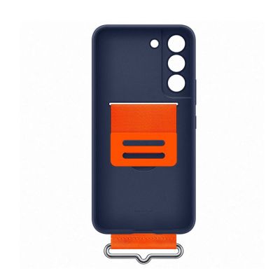 SAMSUNG GALAXY S22 SILICONE CASE WITH STRAP - DK BLU