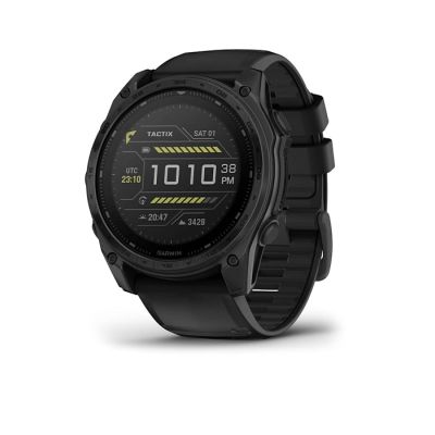 TACTIX 8 – 51 MM, SOLAR, SAPPHIRE LENS WITH APPLIED BALLISTICS ELITE SOLVER, BLACK DLC TITANIUM WITH TACTICAL BLACK NYLON BAND AND A BLACK SILICONE BAND