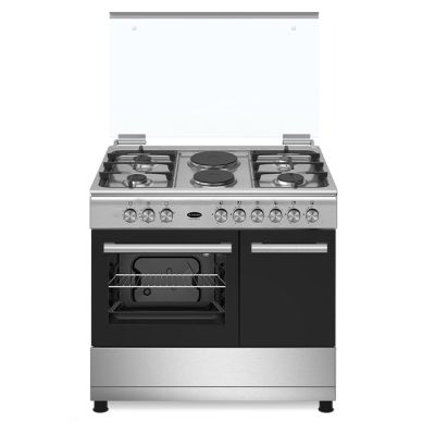 VENUS COOKER / 90 X 60 CM SIZE, STAINLESS STEEL, WITH GAS BOTTLE COMPARTMENT L, 4 GAS BURNERS + 2 HOT PLATE, ELECTRIC OVEN, ELECTRIC GRILL, AUTO IGNITION